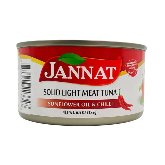 Jannat Solid Light Meat Tuna in sunflower oil & chili
تونا ابيض خفيف