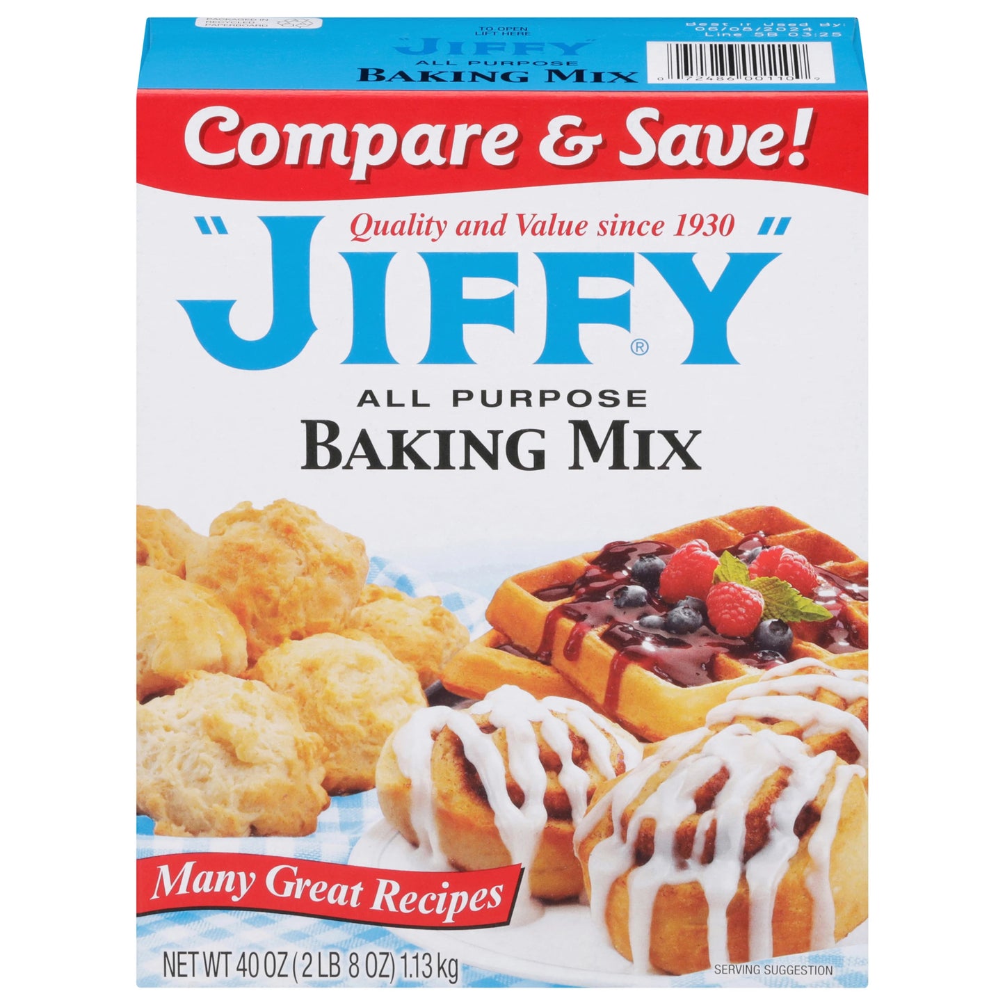 JIFFY" All Purpose Baking Mix, 40 oz Box