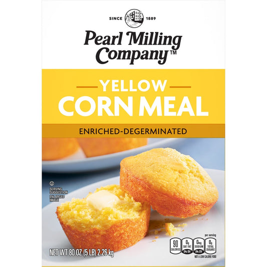 Pearl Milling Company Medium-Grind Yellow Corn Meal, 5 Lb Bag, 8/Case